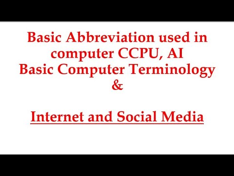 FIA Official Syllabus | Computer Studies | Abbreviation of Computer | Terminologies used in Computer