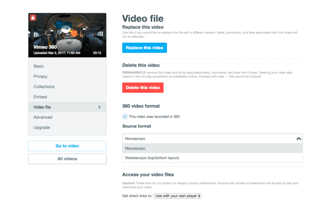 how to delete a video on vimeo